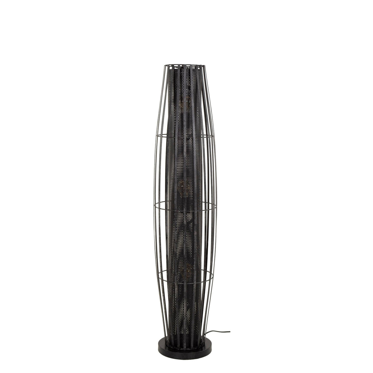 Stehlampe Liora 3-flammig Zylindergeflecht schwarz 120 cm 