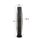Stehlampe Liora 3-flammig Zylindergeflecht schwarz 120 cm 