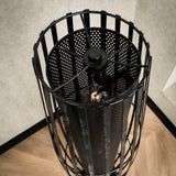 Stehlampe Liora 4-flammig Zylinder Mesh schwarz 150 cm 