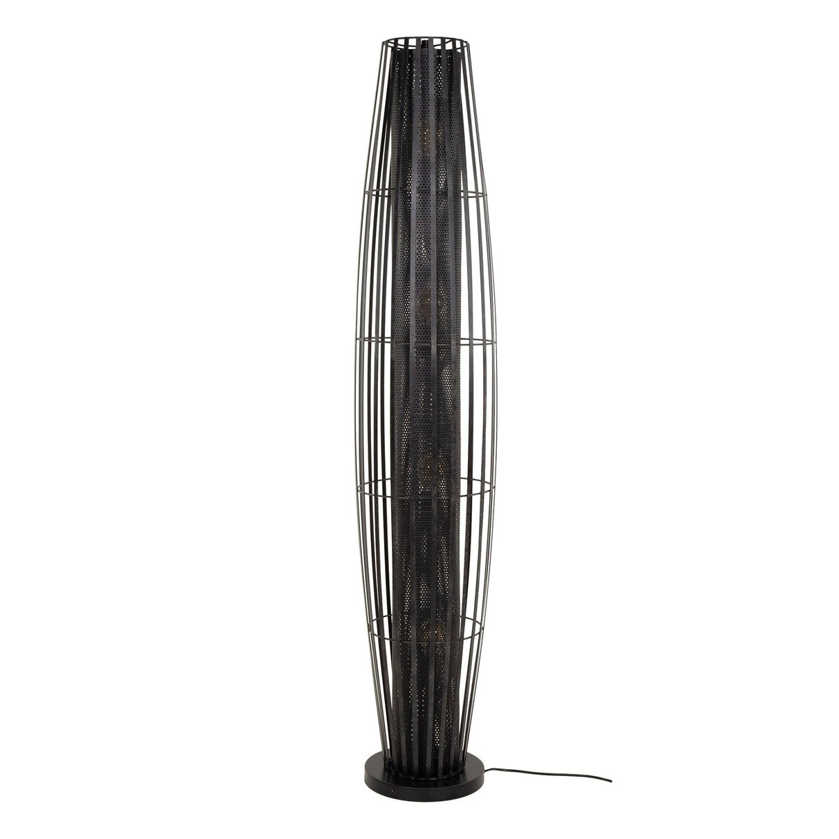 Stehlampe Liora 4-flammig Zylinder Mesh schwarz 150 cm 