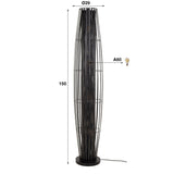 Stehlampe Liora 4-flammig Zylinder Mesh schwarz 150 cm 