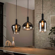 Hängelampen - Hängelampe Nexus 3 – helles Schwarz Metall 105cm - Dimehouse