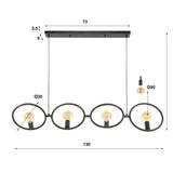 Industrielle Hängelampe Liva 4-Licht schwarz Metall 