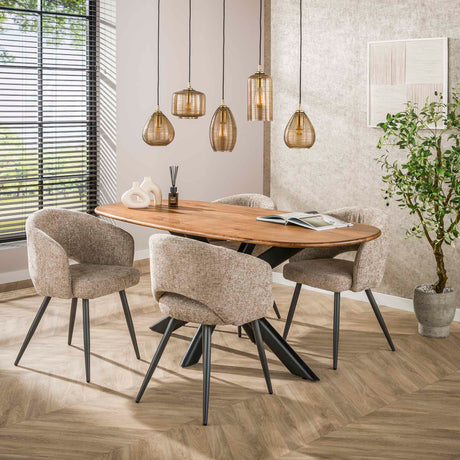 Hängelampe Axis 5-flammig Rauchglas braun horizontal 