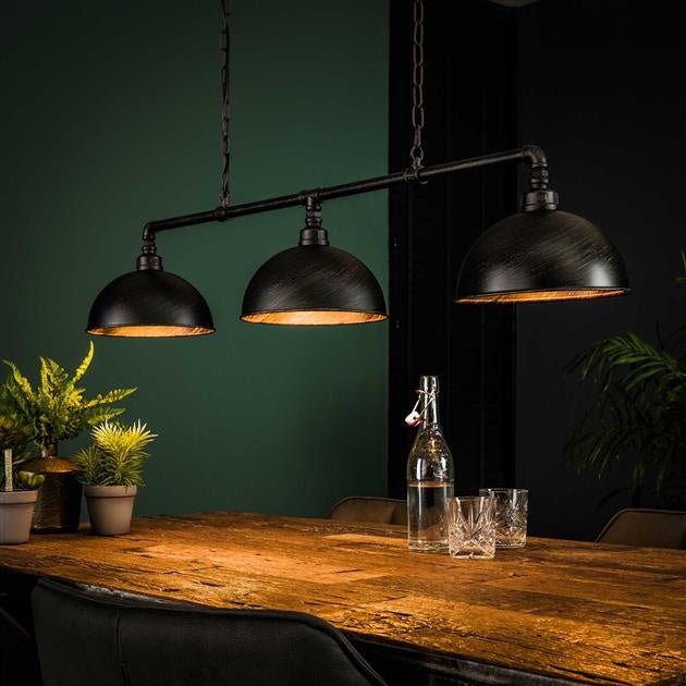 LEDKIA LIGHTING Pendelleuchte 'Lumen' Mit 3 Strahlern - Schwarz/Gold, Für GU10 Lampen, Höhe 125 Cm