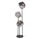 Stehlampe 3-flammige Rocks-Stufenleuchte aus verchromtem Glas