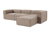 Modulare Bank 3-Sitzer mit Hocker Fora Brown