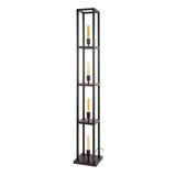 Industriële vloerlamp Ardon 4-lichts - Zwart metaal