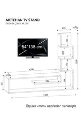 TV -Möbel Set Metehan White Cordoba Melamin 120x33.1x cm