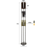 Vloerlamp Nox 3-lichts Zwart Metaal 175 cm