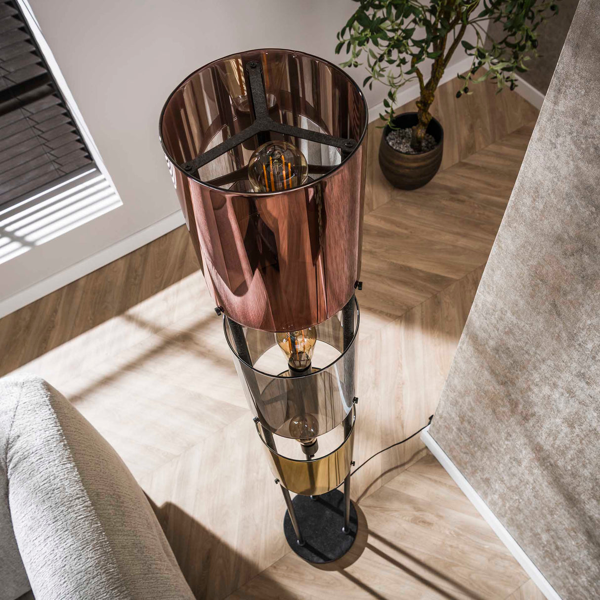 Stehlampe Nox 3-flammig Schwarz Metall 175 cm 