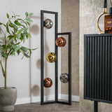 Industrielle Stehlampe Ada 5-flammig Buntglas Ecke 