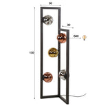 Industrielle Stehlampe Ada 5-flammig Buntglas Ecke 