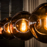 Hanglamp-Hanglamp Ada 4-lichts bruin glas-Dimehouse