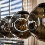 Hanglamp-Hanglamp Ada 4-lichts bruin glas-Dimehouse