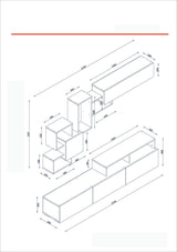 TV -Möbel Set Elit White Melamin 210x46.8x36.8 cm