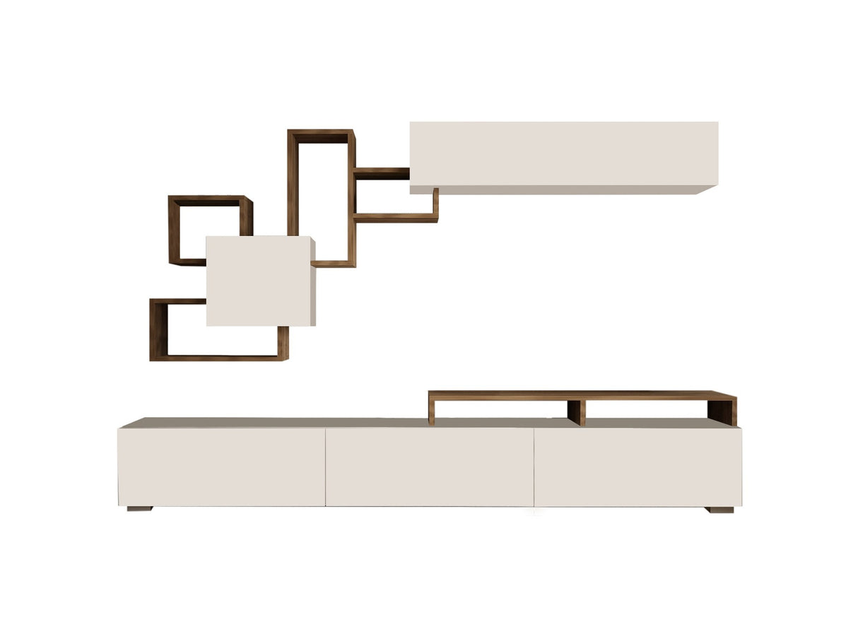 TV -Möbel Set Elit White Walnut Melamine 210x46.8x36.8 cm