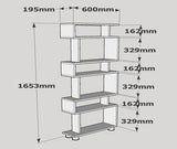 Bücherregal Block White Walnut Melamin 60x165x19,5 cm