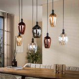 Hanglamp 7-lichts gekleurd glas Ayaz