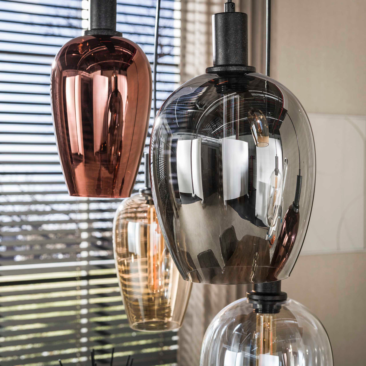 Hanglamp 7-lichts gekleurd glas Ayaz