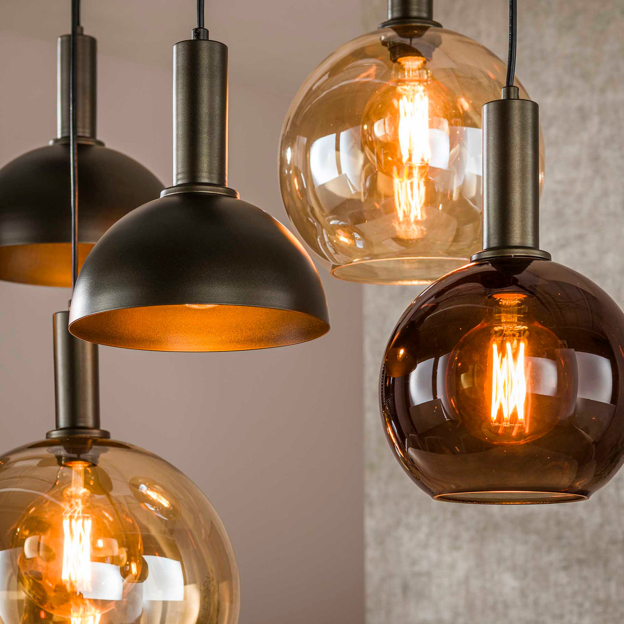 Cluster Hängeleuchte Sienna 7-flammig – Braun 