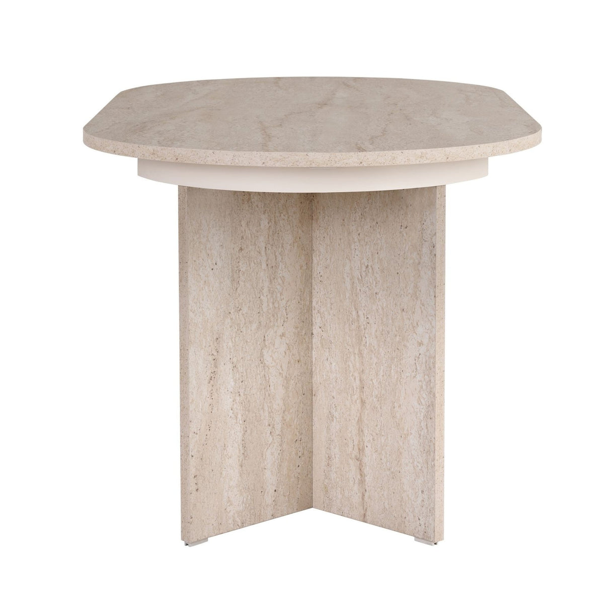 Sorell uitschuifbare eettafel travertin 160 cm Gemelamineerd houtcomposiet