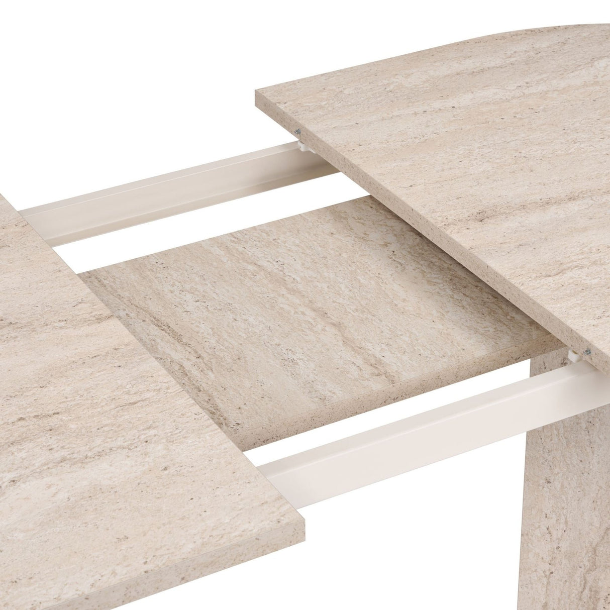 Sorell uitschuifbare eettafel travertin 160 cm Gemelamineerd houtcomposiet