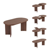 Sorell uitschuifbare eettafel walnoot 160 cm Melamine gecoat houtcomposiet