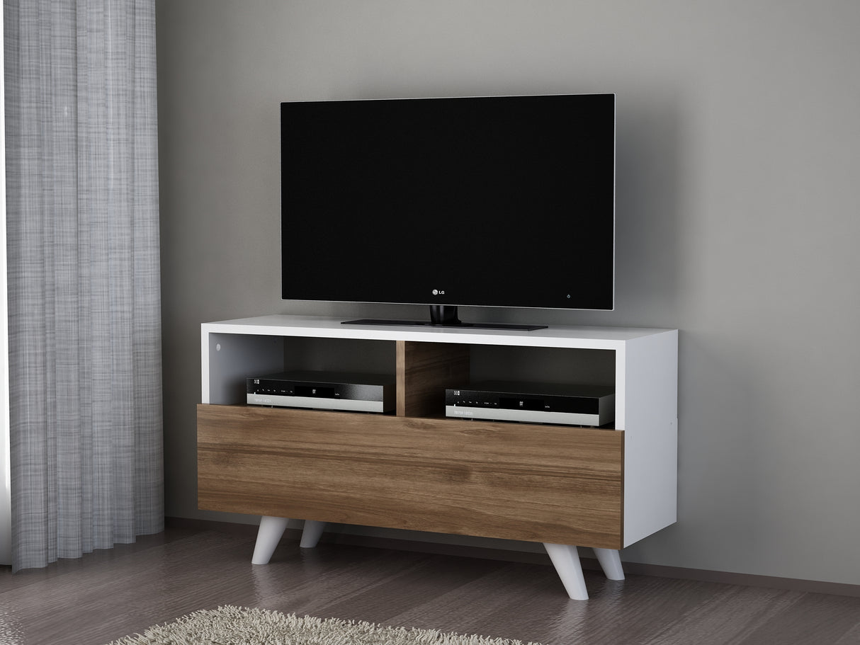 TV -Möbel Novella White Walnut Melamine 90x50.6x29.5 cm