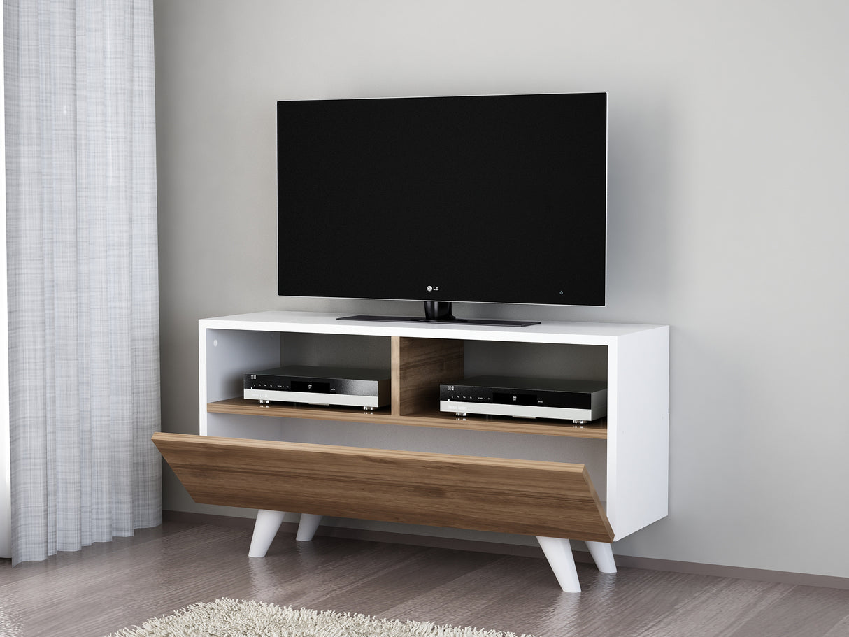 TV -Möbel Novella White Walnut Melamine 90x50.6x29.5 cm