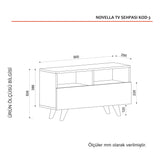 TV -Möbel Novella White Walnut Melamine 90x50.6x29.5 cm