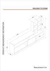 TV -Möbel Set Dolunay White Melamin 164.4x91.3x25 cm