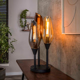 Nora 3-lichtige Tischlampe schwarz 