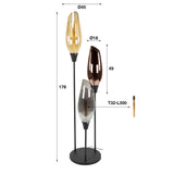 Stehlampe Coco 3-flammig buntes Glas 