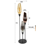 Stehlampe Coco 3-flammig buntes Glas 