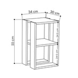 Nachttisch Lonia Weißes Melamin 30x55x30 cm