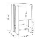 Nachttisch EMA Anthrazit Melamin 30x55x30 cm