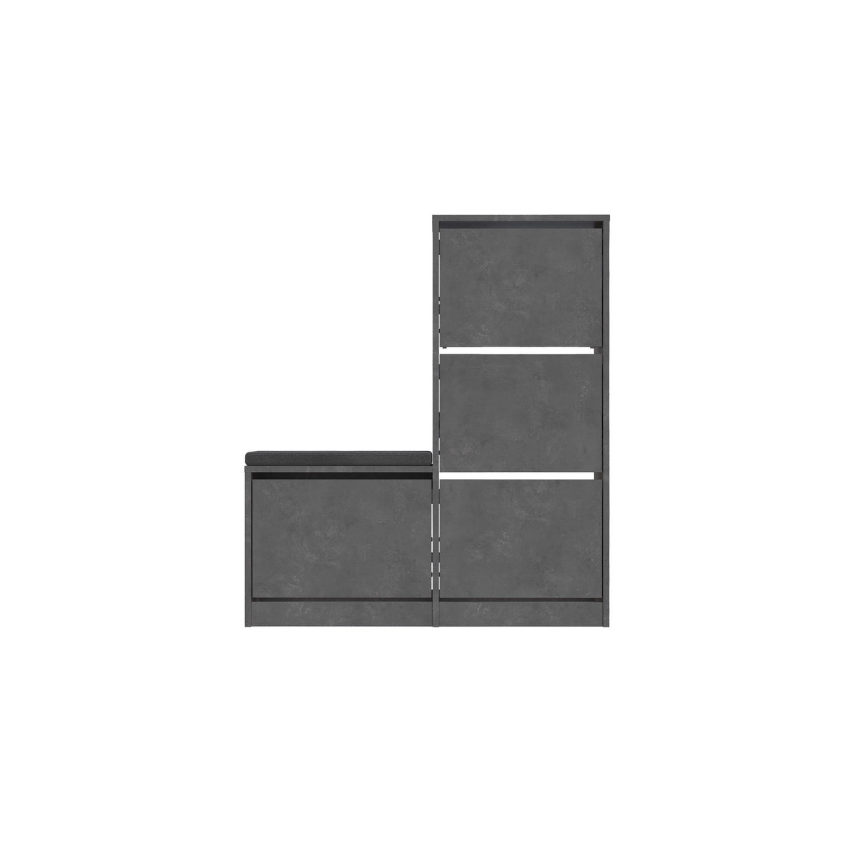 Schuhschrank Dude Grey Melamin 105x118.5x26 cm