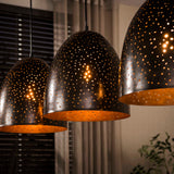 Industrielle Hängelampe Kylian 3-flammig Metall Schwarz