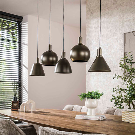 Hängelampe Sienna 5-flammig Industriell - Braun 120 cm 