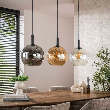 Hängelampe Nero Trio 3-flammig Schwarz Metall 115 cm 