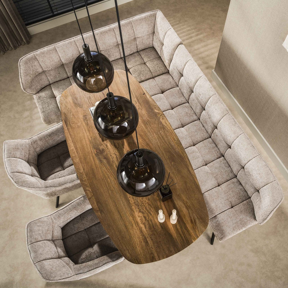 Hängelampe Nero Trio 3-flammig Schwarz Metall 115 cm 