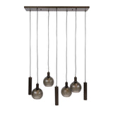 Hängelampe Orion 7-flammig – Schwarzes Metall – 110 cm 