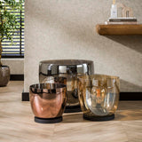 Stehlampe Dain UP L Chromfarbiges Glas 