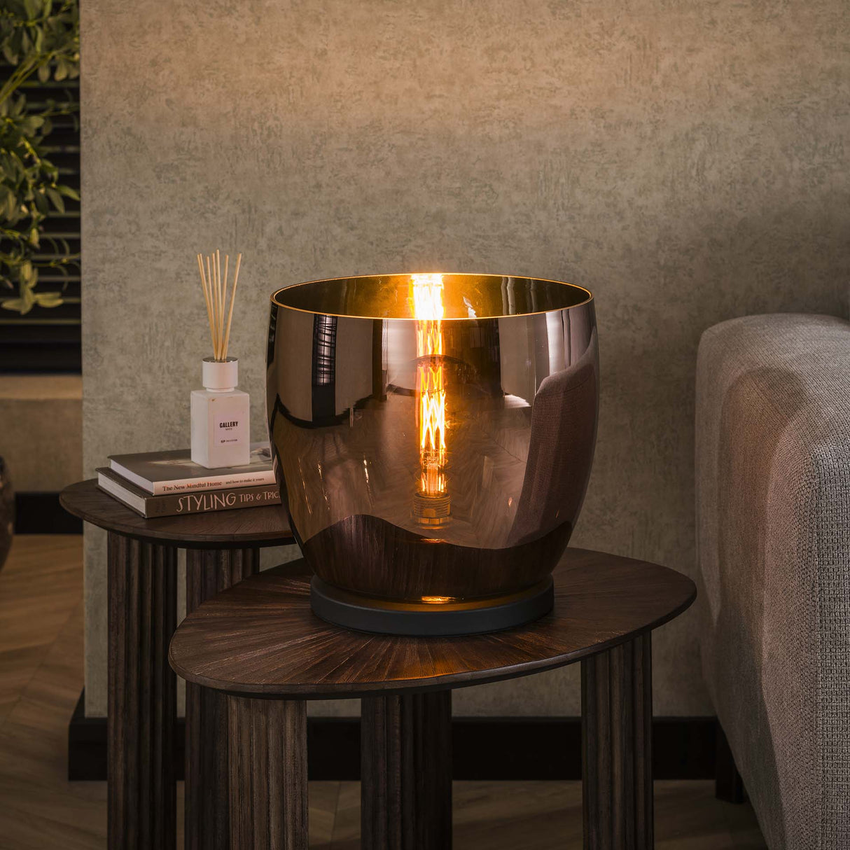 Stehlampe Dain UP XL Kupferfarbenes Glas 