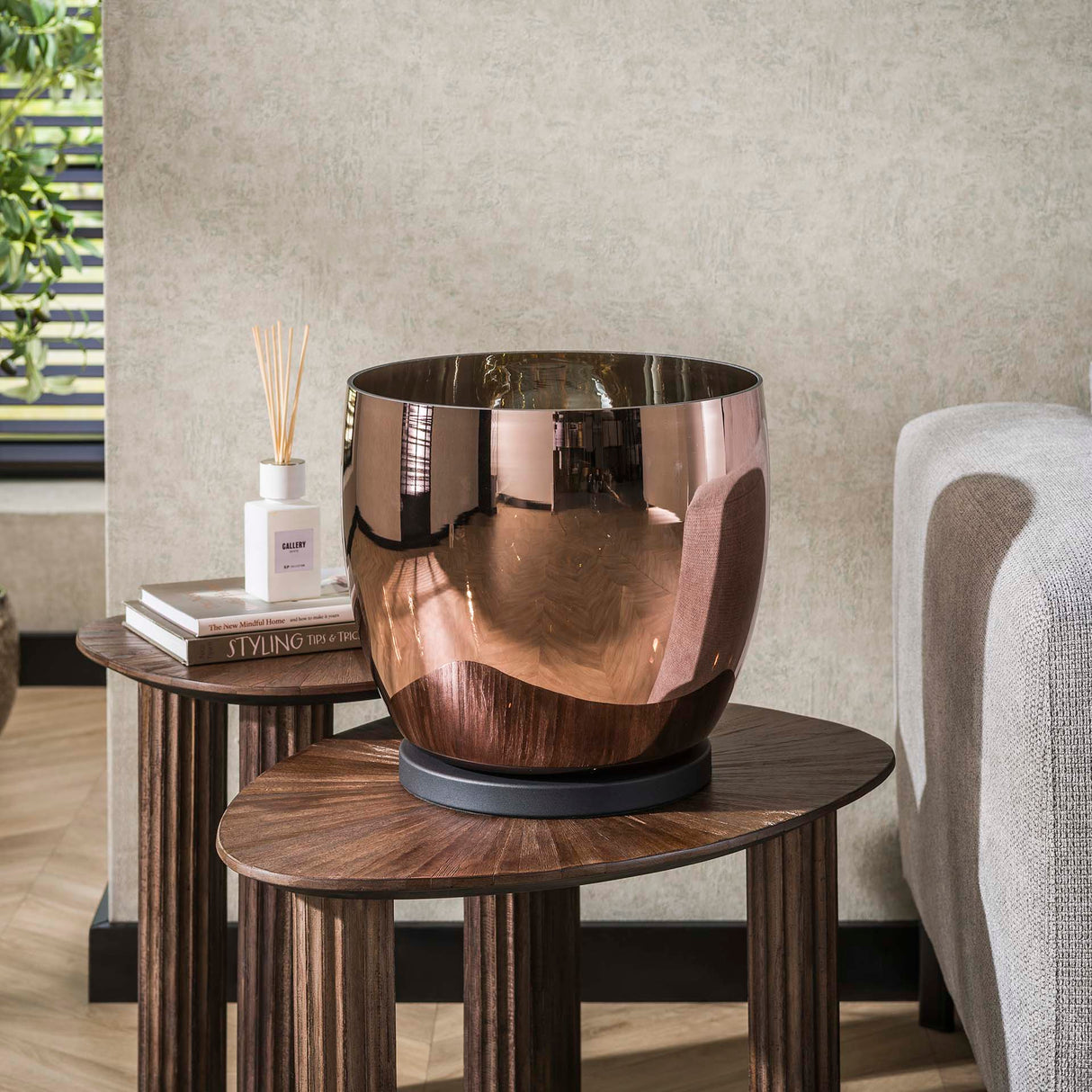 Stehlampe Dain UP XL Kupferfarbenes Glas 