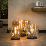 Stehlampe Dain UP XXL Bernsteinglas 