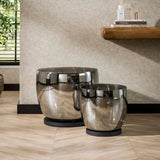 Stehlampe Dain UP XXL Chromfarbiges Glas 