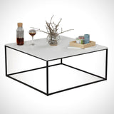Couchtisch Quadrat 75x75 cm Pola - Weiß Melamin 