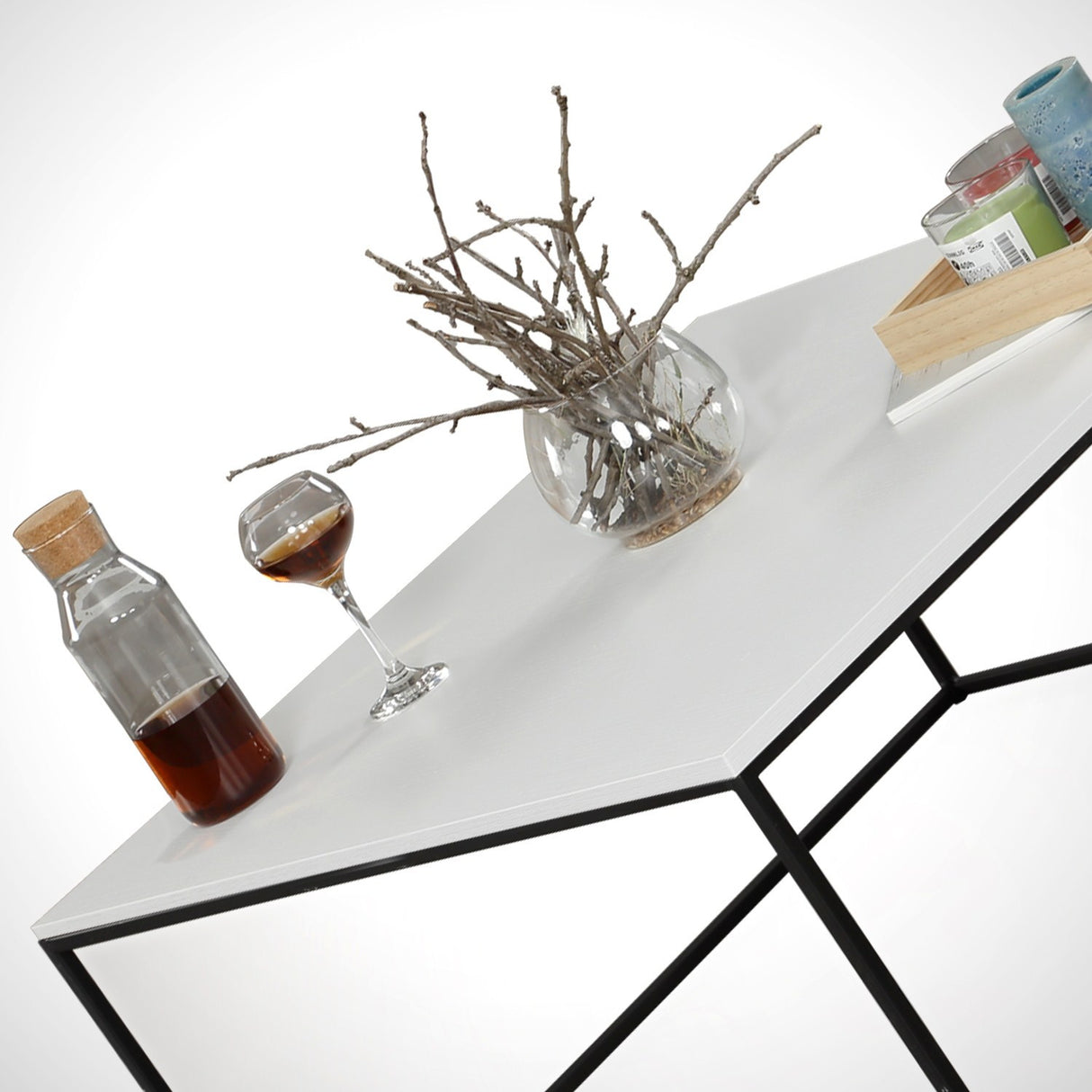 Couchtisch Quadrat 75x75 cm Pola - Weiß Melamin 